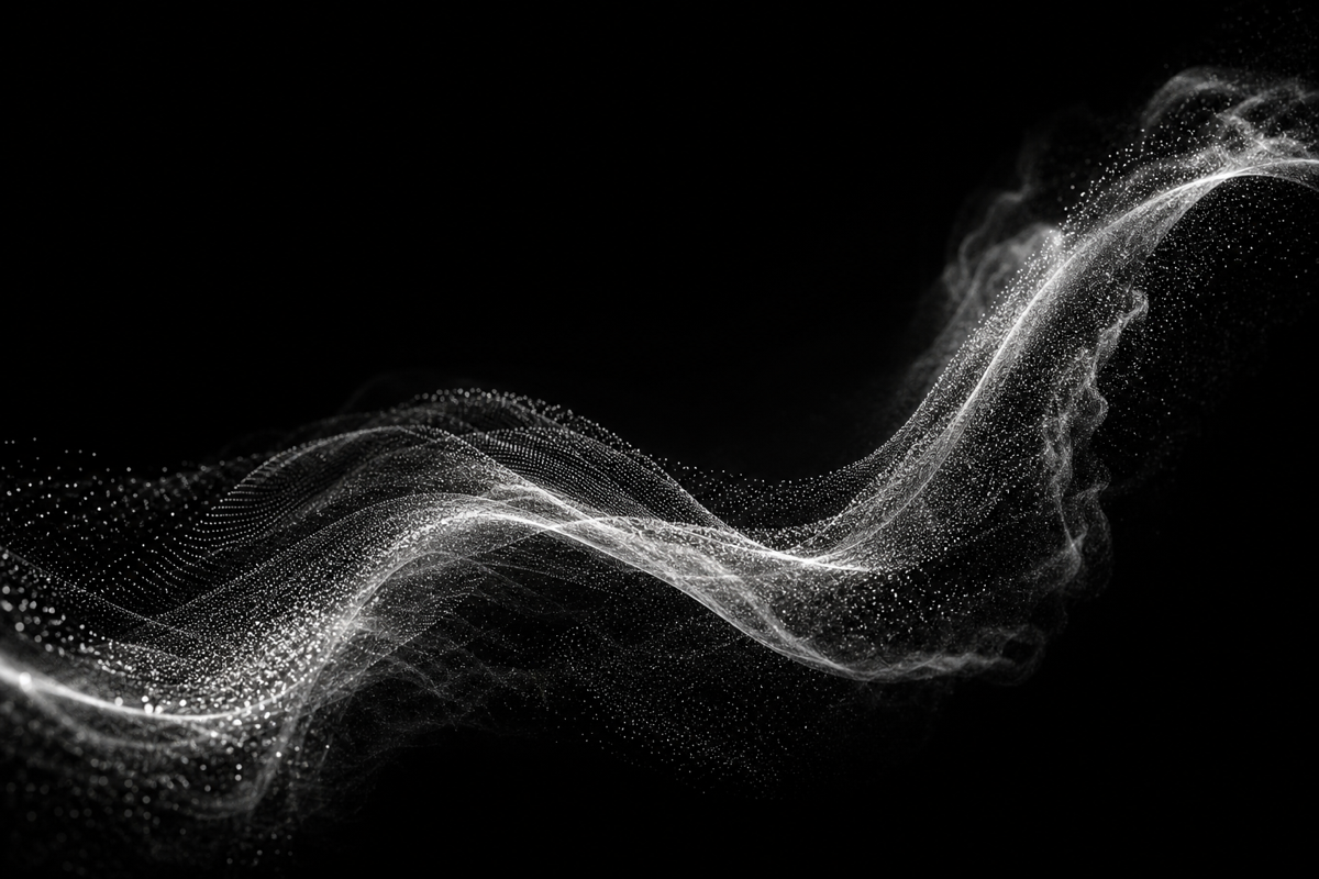 Abstract monochrome particle wave