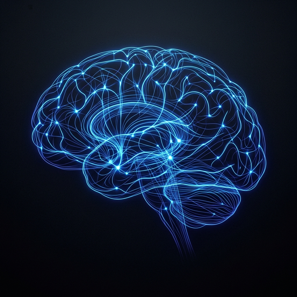 Abstract illuminated brain network